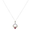 9ct Yellow Gold Cubic Zirconia And Created Ruby Claddagh Pendant And Chain 18"