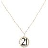 9ct Yellow Gold Patterned 21 Pendant and Chain 18"