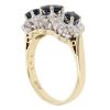 18ct Yellow Gold 0.25ct Diamond And Sapphire Triple Cluster Ring