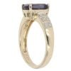 9ct Yellow Gold Iolite and 0.15ct Diamond Single Stone Ring