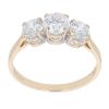 14ct Yellow Gold Cubic Zirconia Three Stone Ring