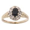 9ct Yellow Gold 0.05ct Diamond and Sapphire Cluster Ring