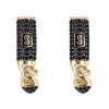 14ct Yellow Gold Monaco Classic Black Cubic Zirconia Pave Drop Earrings