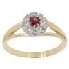 18ct Yellow Gold 0.15ct Diamond and Ruby Cluster Ring