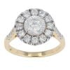 18ct Yellow Gold Est 2.15cts Diamond Halo Cluster Ring by Anya Belle