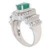 14ct White Gold 1.25ct Baguette Cut Diamond And Emerald Cluster Ring
