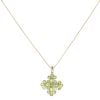 9ct Yellow Gold 0.02ct Diamond and Peridot Cluster Pendant and Chain 18"