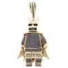 9ct Yellow Gold Black Cubic Zirconia Batman Figure Pendant