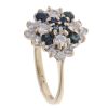 9ct Yellow Gold Sapphire And Cubic Zirconia Cluster Ring