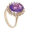 14ct Yellow Gold 0.40ct Diamond and Amethyst Cluster Ring