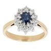 18ct Yellow Gold 0.50ct Diamond and Sapphire Cluster Ring