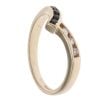 9ct Yellow Gold Cubic Zirconia and Sapphire Wishbone Ring