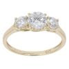 9ct Yellow Gold Cubic Zirconia Three Stone Ring