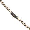 14ct Yellow Gold Monaco Classic Black Cubic Zirconia Alternate Pave Lock Curb Chain 22"