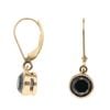 9ct Yellow Gold 1.50ct Brilliant Cut Black Diamond Drop Earrings