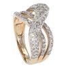9ct Yellow Gold 1.18cts Diamond Wave Ring by Anya Belle