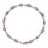 9ct Yellow Gold 0.10ct Diamond and Amethyst Bracelet 7.5"