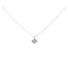 18ct White Gold 0.05ct Diamond Amethyst Pendant And Chain 18"