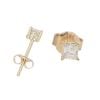 14ct Yellow Gold Cubic Zirconia Princess Cut Solitaire Stud Earrings