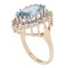9ct Yellow Gold Blue Topaz And Cubic Zirconia Cluster Ring