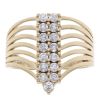 9ct Yellow Gold Cubic Zirconia Wishbone Cluster Ring