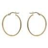 14ct Yellow Gold Patterned Oval Hoop Earrings