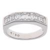 18ct White Gold 1.30ct Emerald Cut Diamond Half Eternity Ring