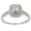 9ct White Gold 0.53ct Baguette And Brilliant Cut Diamond Cluster Ring
