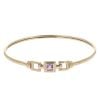 9ct Yellow Gold Amethyst Hinged Bangle