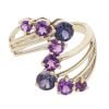 9ct Yellow Gold Four Row Amethyst Wrap Ring