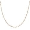 9ct Yellow and White Gold Diamond Cut Figaro Chain 16"