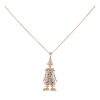 9ct Yellow Gold Multi-Gemstone Clown Pendant And Chain 28"