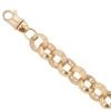 9ct Yellow Gold Patterned and Plain Belcher Bracelet 9"