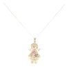 9ct Yellow Gold Stone Set Ragdoll Pendant And Chain 18"