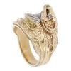 9ct Yellow Gold Cubic Zirconia Patterned Saddle Ring