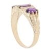 9ct Yellow Gold Amethyst And Cubic Zirconia Three Stone Ring