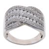 18ct White Gold 1.00ct Brilliant Cut Diamond Five Row Ring