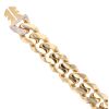14ct Yellow Gold Monaco Curb Classic Cubic Zirconia Pave Lock Bracelet 9"