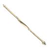 14ct Yellow Gold Monaco ID Curb Plain Lock Blue Enamel Bracelet 5.5"
