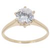 9ct Yellow Gold Cubic Zirconia Solitaire Ring