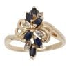 9ct Yellow Gold 0.05ct Diamond And Sapphire Cluster Ring