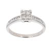 18ct White Gold 0.50ct Princess And Brilliant Cut Diamond Cluster Ring