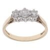 9ct Yellow Gold 0.50ct Brilliant Cut Diamond Trilogy Ring