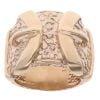 9ct Yellow Gold Patterned Double Buckle Ring