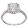 18ct White Gold 1.70ct Cushion And Brilliant Cut Diamond Cluster Ring