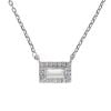 Silver Cubic Zirconia Rectangular Pendant and Chain 18"