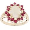 9ct Yellow Gold Ruby and Opal Cluster Ring