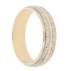 18ct Yellow and White Gold Patterned Wedding Band 4.9mm