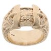 9ct Yellow Gold Patterned Double Buckle Ring
