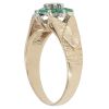 9ct Yellow Gold 0.05ct Diamond and Emerald Cluster Ring